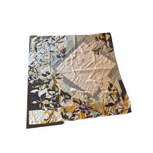 Vince Camuto Blue Gold Modern Abstract Silk Scarf